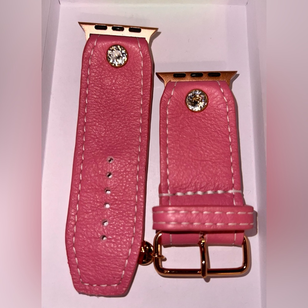 🌷Pink tulip leather Apple Watch band